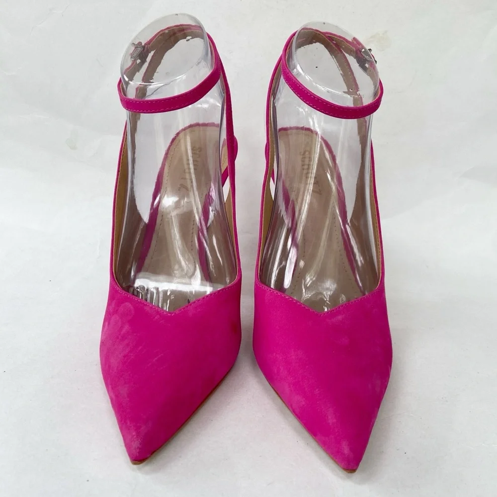 Schutz Pink Suede Leather Pump Size 7B - Picture 3 of 12